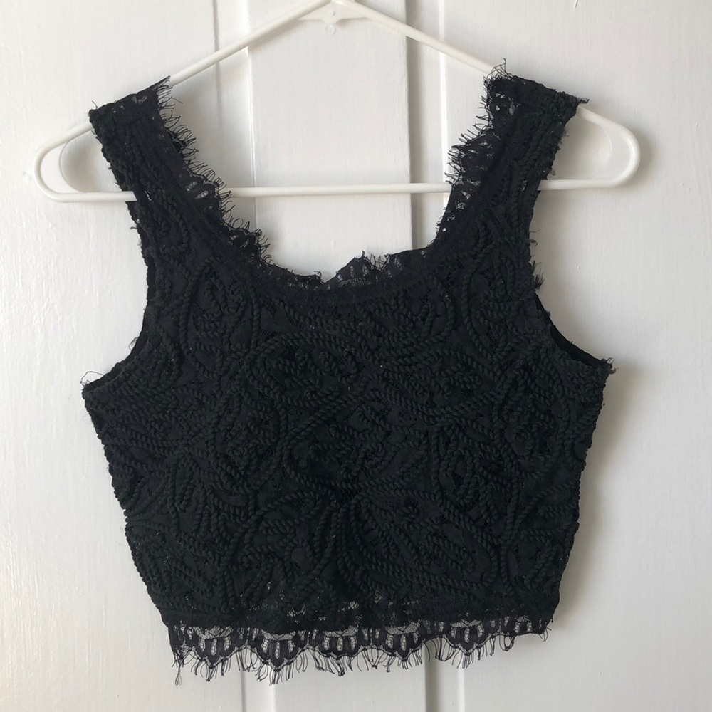Black crop fashion top. Size small